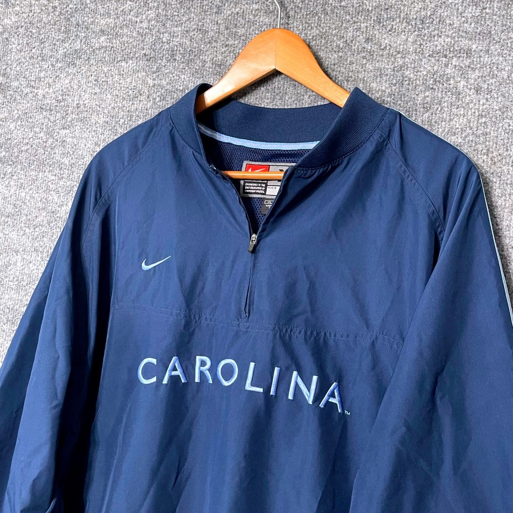Nike Team‎ Authentic UNC North Carolina Tar Heels Navy Blue Windbreaker XL Y2K